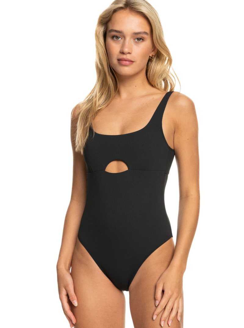 Anthracite Roxy Pro The Double Line One-Piece Swimsuit | GWXQLU026