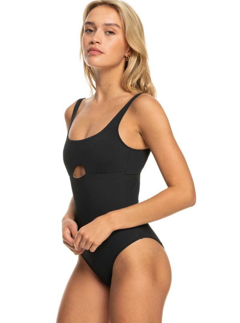 Anthracite Roxy Pro The Double Line One-Piece Swimsuit | GWXQLU026