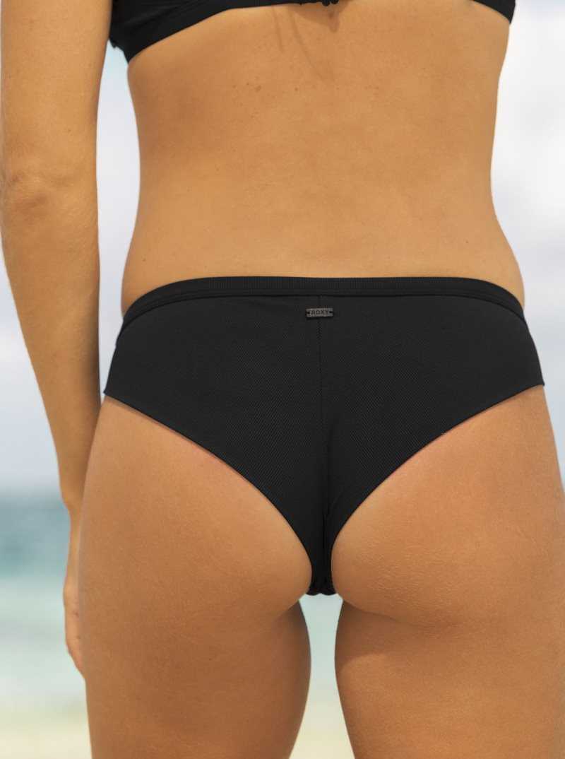 Anthracite Roxy Pro The Snap Turn Cheeky Bikini Bottoms | GCDYRH472