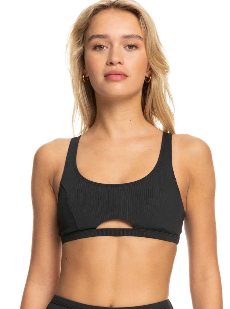 Anthracite Roxy Pro The Tilt Shift Bra Bikini Top | HDZARF518