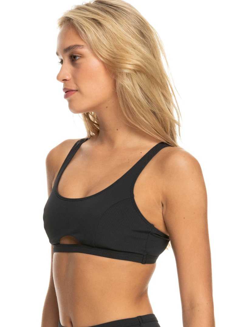 Anthracite Roxy Pro The Tilt Shift Bra Bikini Top | HDZARF518