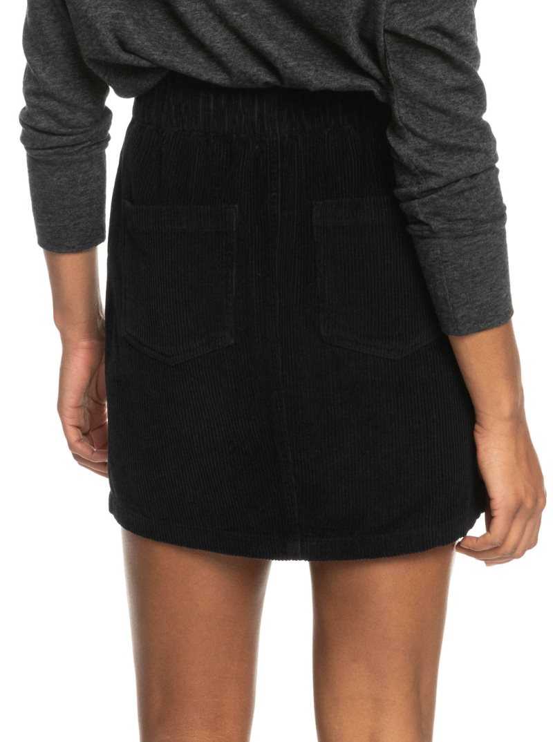 Anthracite Roxy Silent Days Corduroy Skirt | HSOCTL042