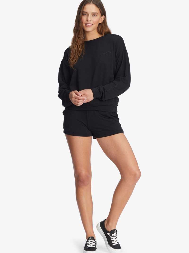 Anthracite Roxy Surfing By Moonlight Long Sleeve Lounge Top | MIKNBT657