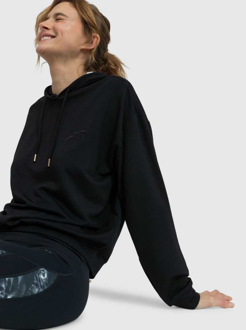 Anthracite Roxy Surfing By Moonlight Long Sleeve Lounge Hoodie | XTUDFO842