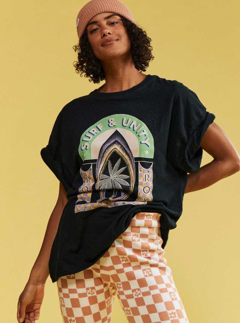 Anthracite Roxy Sweet Sunshine Oversized T-Shirt | RNABKL785