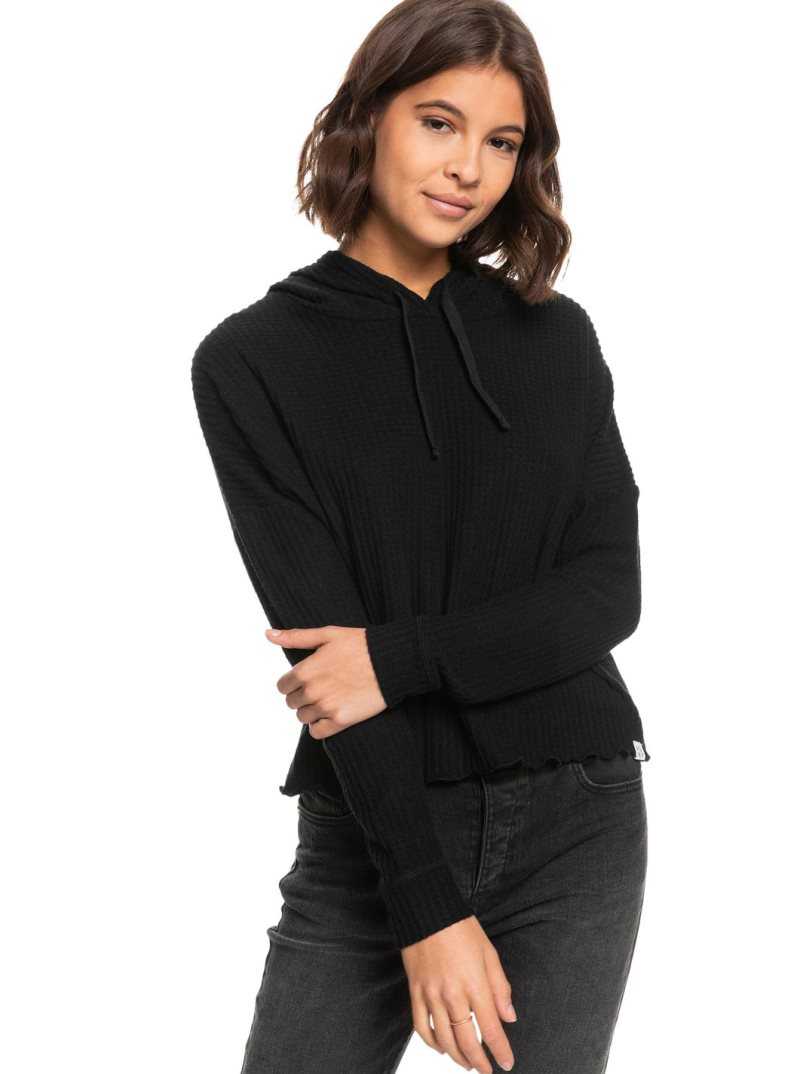 Anthracite Roxy Twilight Mood Thermal Hoodie | JQZXNB291