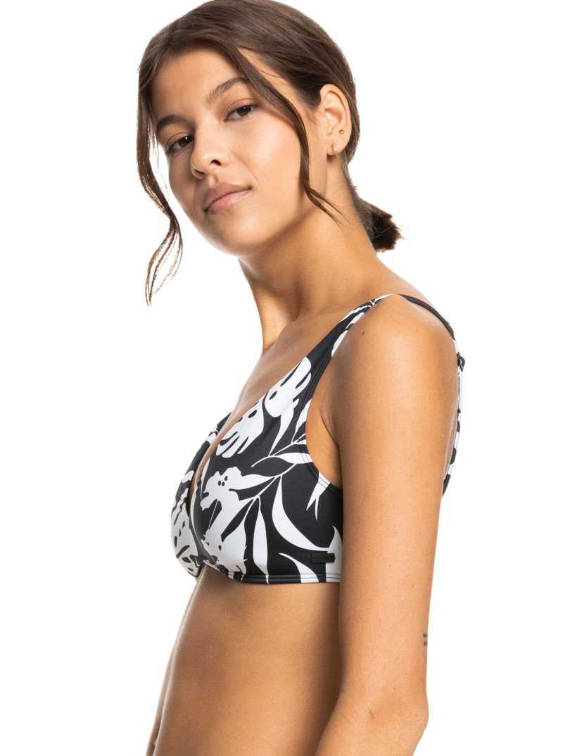 Anthracite Surf Trippin Bico S Roxy Love The Oceana Elongated Triangle Bikini Top | LEWDCK685