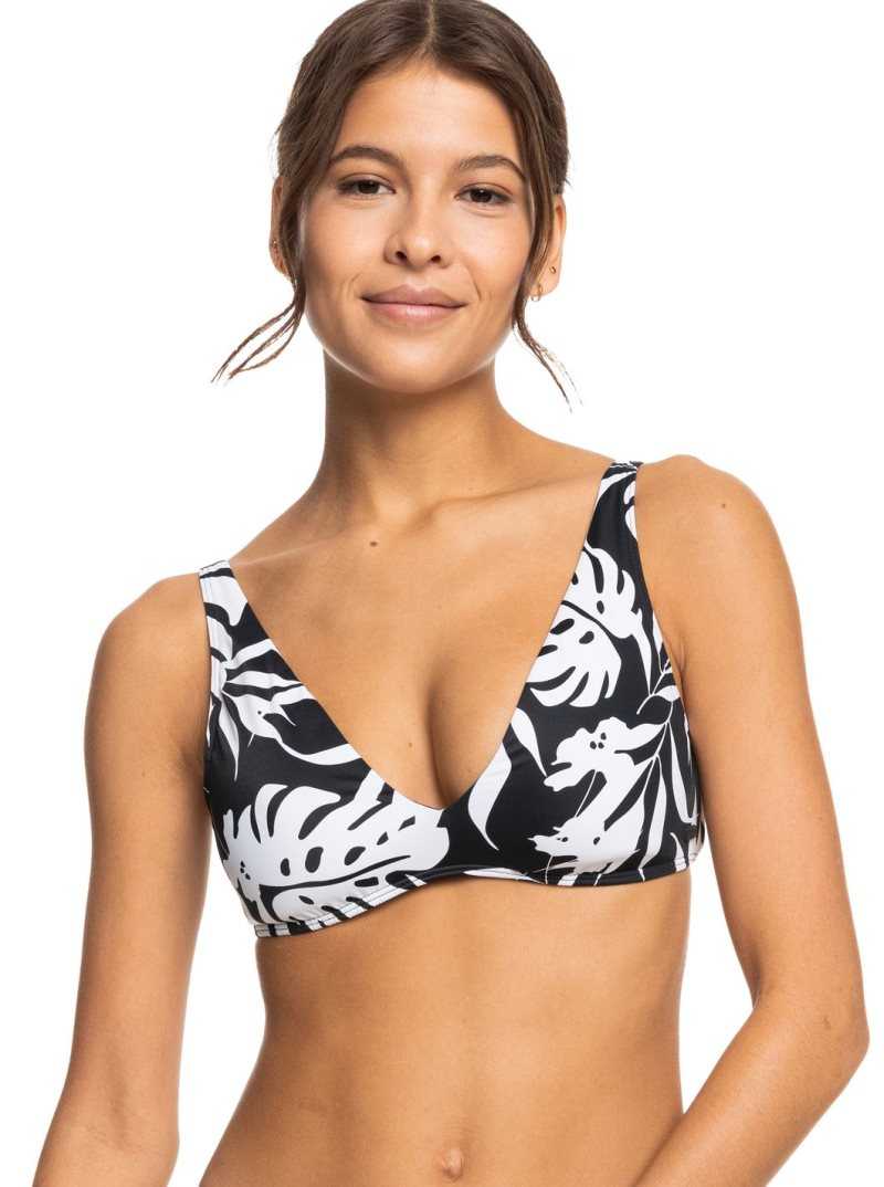 Anthracite Surf Trippin Bico S Roxy Love The Oceana Elongated Triangle Bikini Top | LEWDCK685