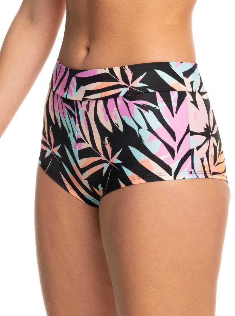 Anthracite Zebra Jungle Roxy Active Shorty Bikini Bottoms | TUXQCK427