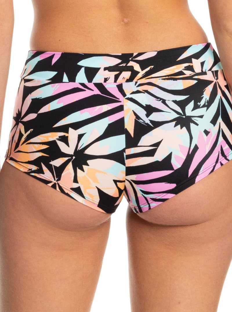 Anthracite Zebra Jungle Roxy Active Shorty Bikini Bottoms | TUXQCK427