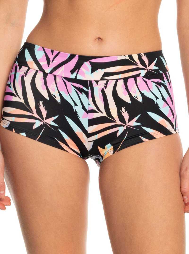 Anthracite Zebra Jungle Roxy Active Shorty Bikini Bottoms | TUXQCK427