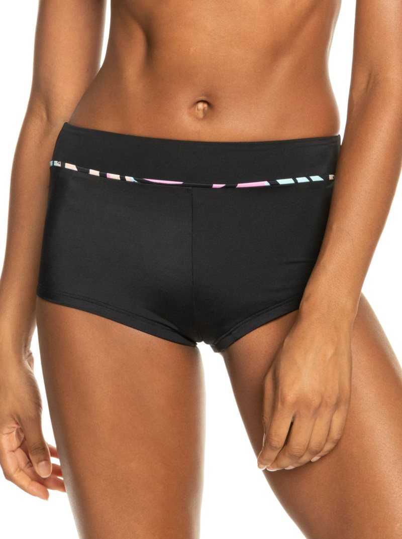 Anthracite Zebra Jungle Roxy Active Shorty Bikini Bottoms | XOHAMK925