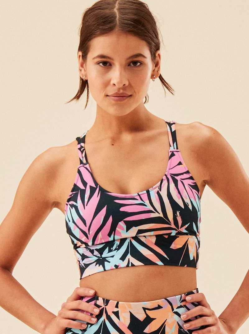 Anthracite Zebra Jungle Roxy Heart Into It Sports Bra | YONCIX869