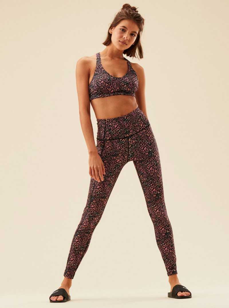 Antracite Animal Dust Roxy Heart Into It Technical Leggings | QRKZIG614