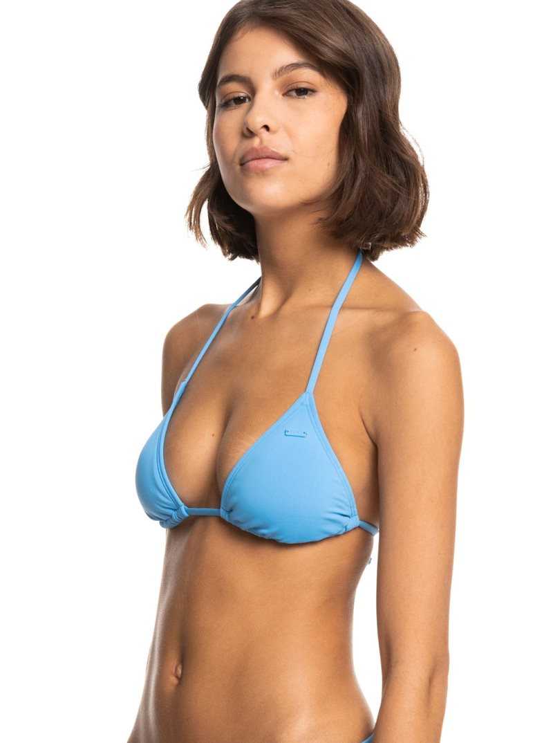 Azure Blue Roxy Beach Classics Tiki Triangle Bikini Top | YKPWTD571