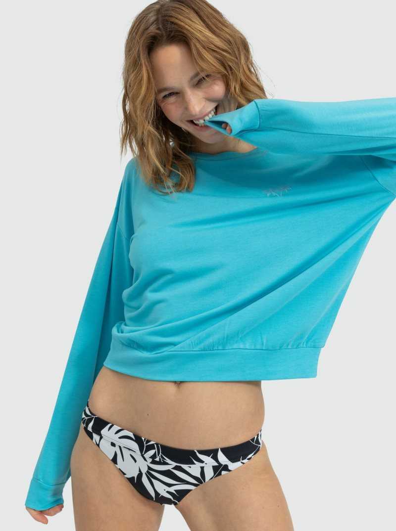 Bachelor Button Roxy Surfing By Moonlight Long Sleeve Lounge Top | TAKYWM518