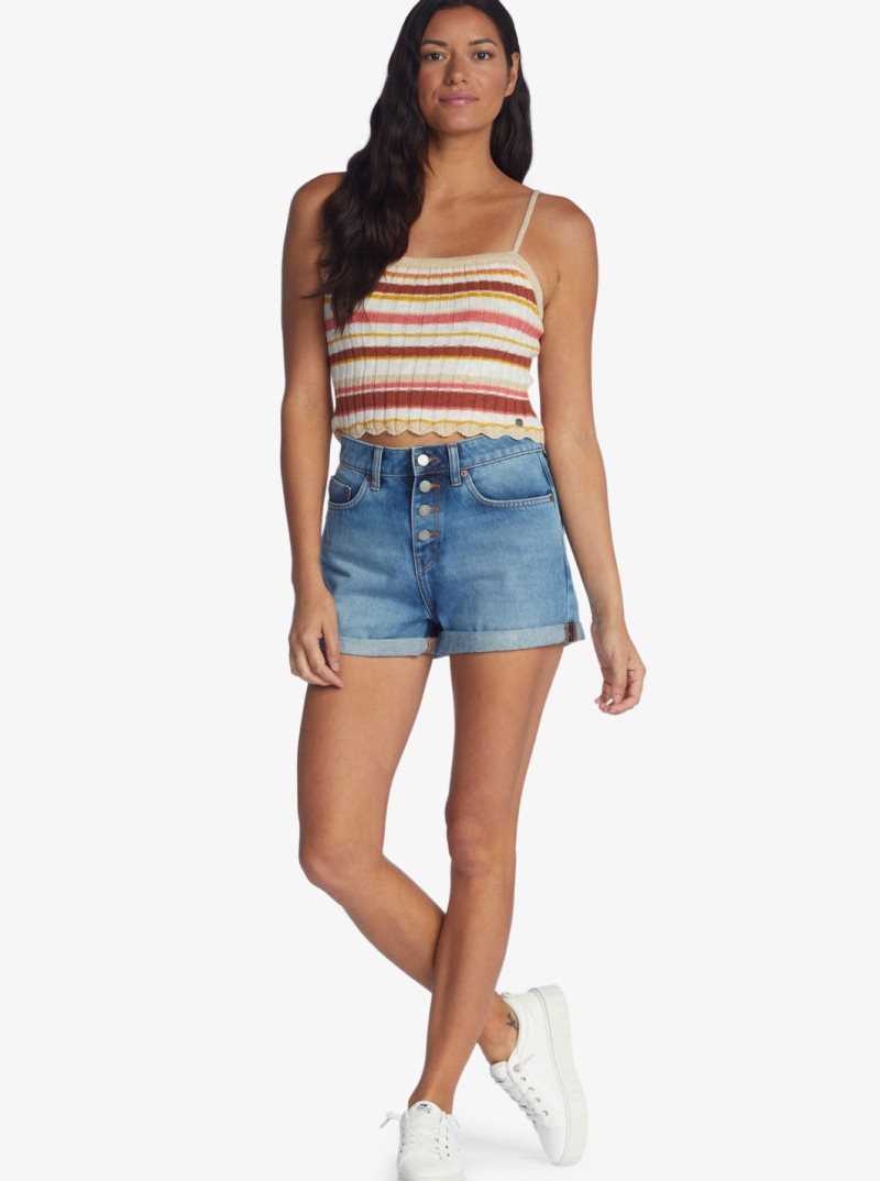 Baked Clay Candy Stripe Roxy Favorite Tune Sweater Tube Top | JDHTGK972