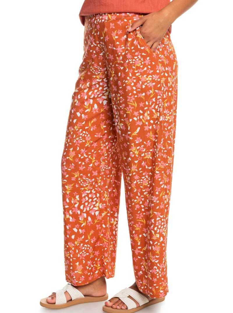 Baked Clay Dancing Days Roxy Midnight Avenue Wide-Leg Pants | HSPCAK249