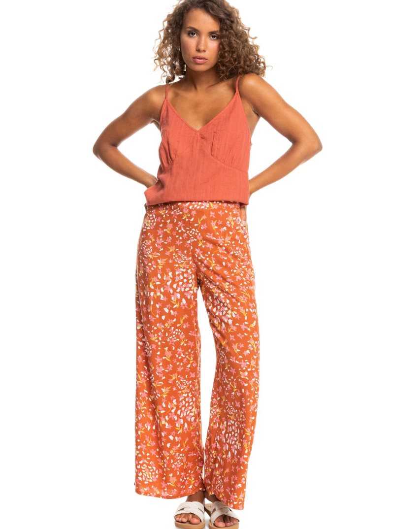 Baked Clay Dancing Days Roxy Midnight Avenue Wide-Leg Pants | HSPCAK249