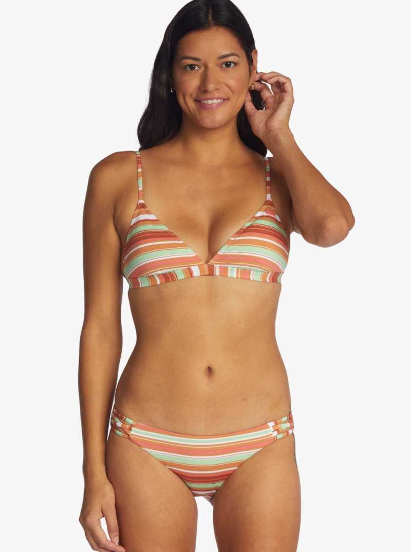 Baked Clay Endless Summer Stri Roxy Beach Classics Fixed Triangle Bikini Top | PZXVFC801