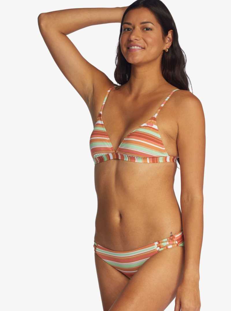 Baked Clay Endless Summer Stri Roxy Beach Classics Fixed Triangle Bikini Top | PZXVFC801