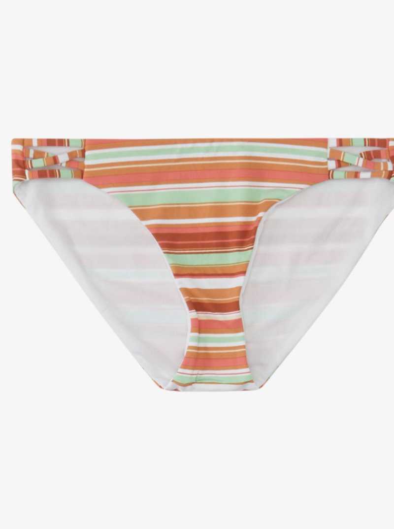 Baked Clay Endless Summer Stri Roxy Printed Beach Classics Hipster Bikini Bottoms | KETPFS950