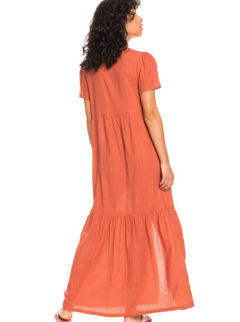 Baked Clay Roxy Calinia Lights Woven Maxi Dress | XGZDSF725