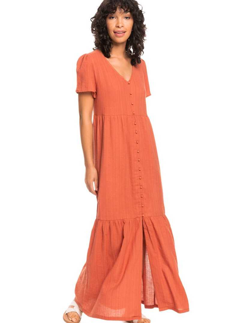 Baked Clay Roxy Calinia Lights Woven Maxi Dress | XGZDSF725