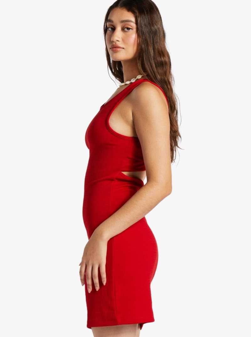 Barbados Cherry Roxy Good Keepsake Strappy Midi Dress | WUGBTR730