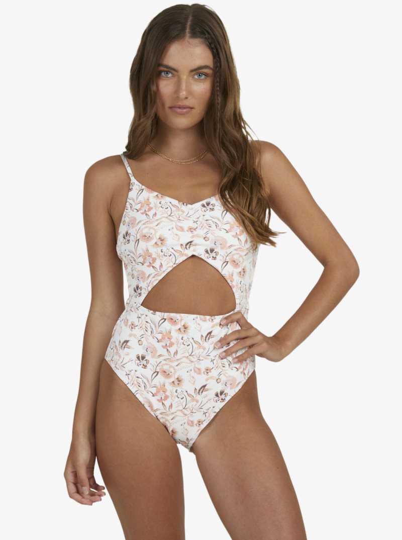 Be Free Gypsy Floral Bright Wh Roxy Sunset Kiss One-Piece Swimsuit | DRGPJA159