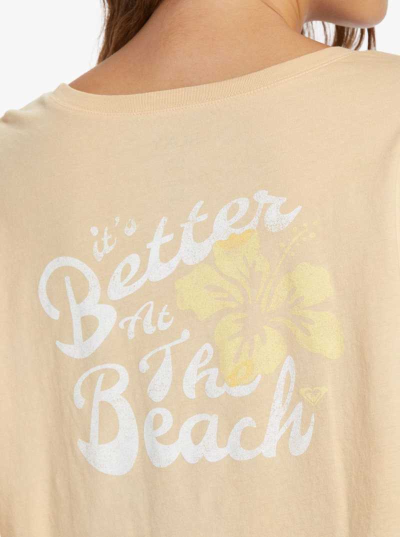 Beige Roxy Better Beach T-Shirt | TWSIHK316