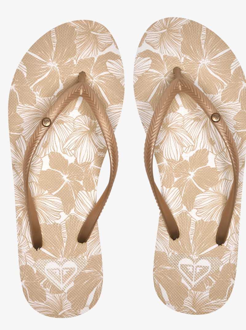 Beige/White Roxy Bermuda Sandals | DLKZOH896