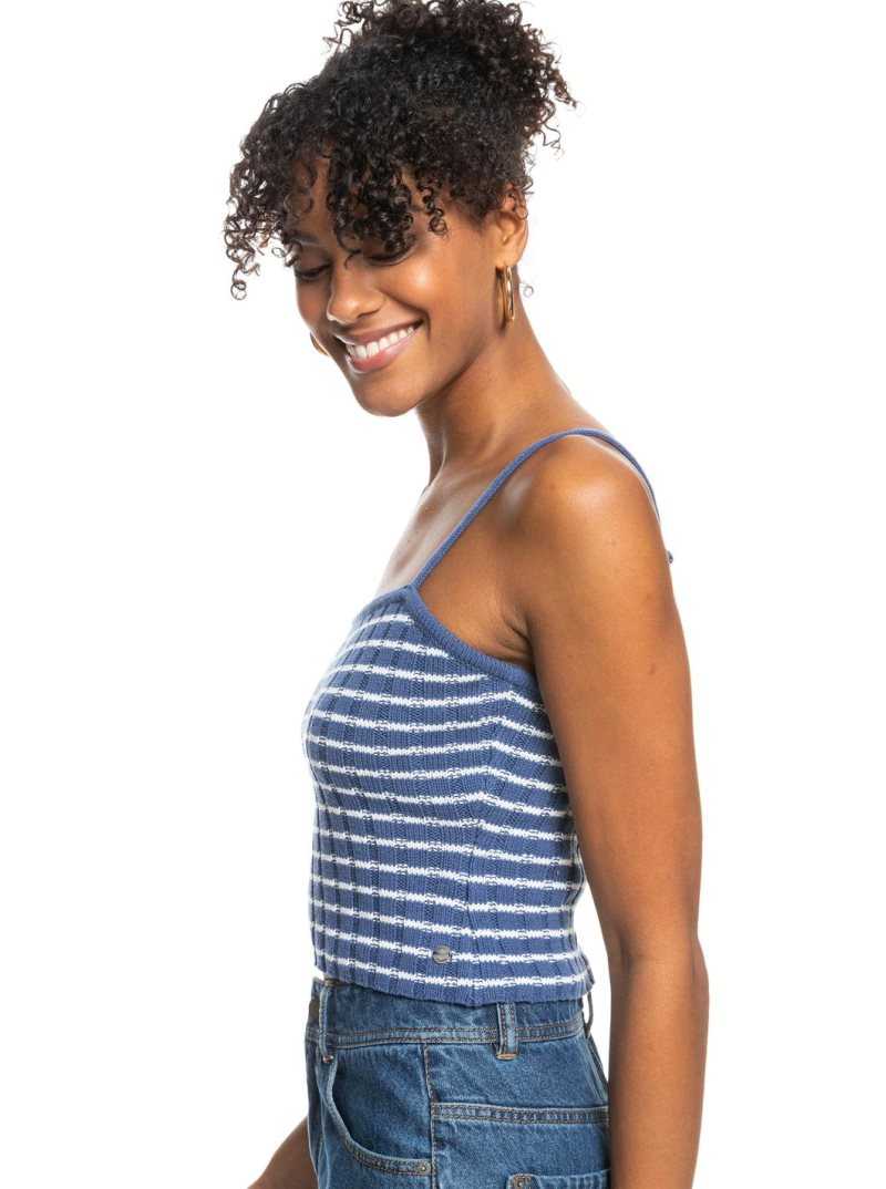 Bijou Blue Coast To Coast Roxy Dream Sign Stripe Knit Tube Top | SPUDWO673