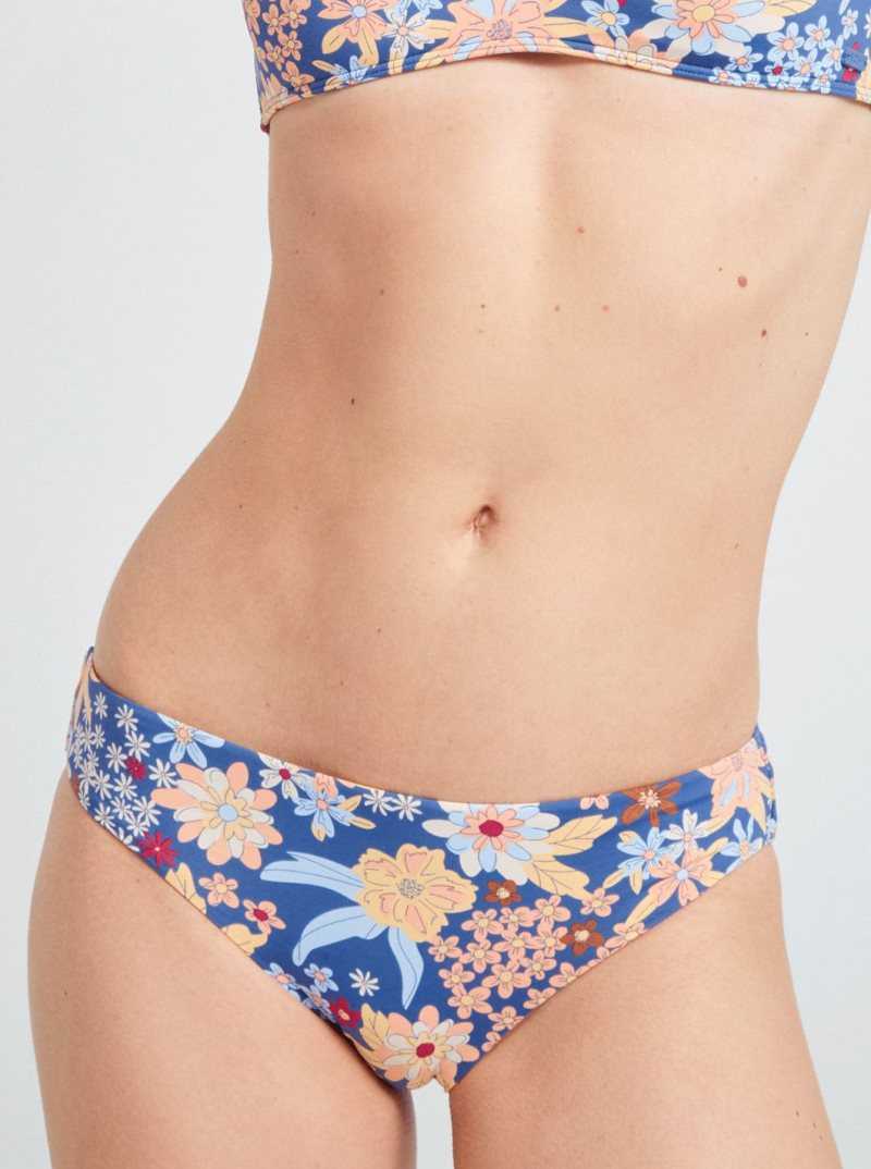 Bijou Blue New Tropic Flat Roxy Printed Beach Classics Hipster 2 Bikini Bottoms | GEDBQK725