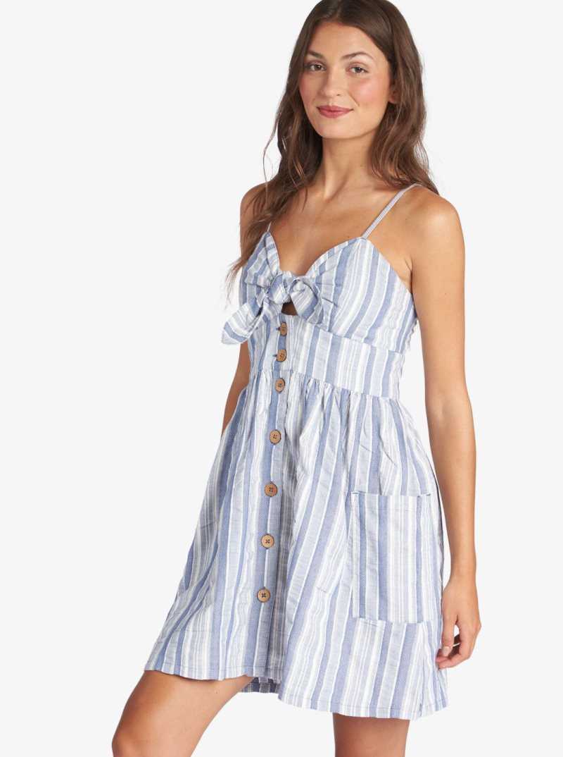 Bijou Blue River Stripe Roxy Under The Cali Sun Stripe Strappy Dress | WHKPZG158