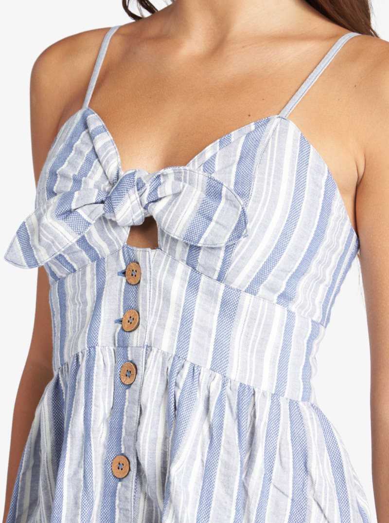 Bijou Blue River Stripe Roxy Under The Cali Sun Stripe Strappy Dress | WHKPZG158