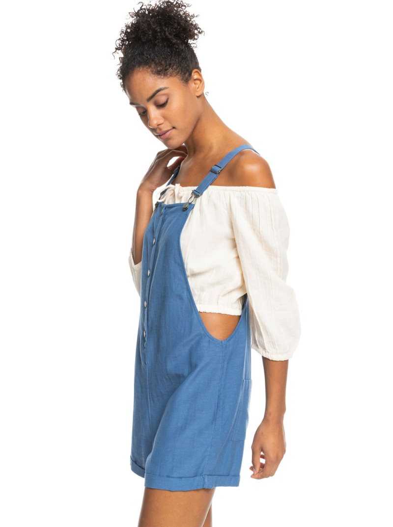 Bijou Blue Roxy Back To Goodbye Short Overalls | OFSKUZ807