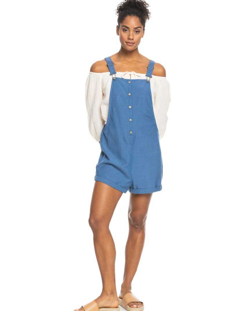 Bijou Blue Roxy Back To Goodbye Short Overalls | OFSKUZ807