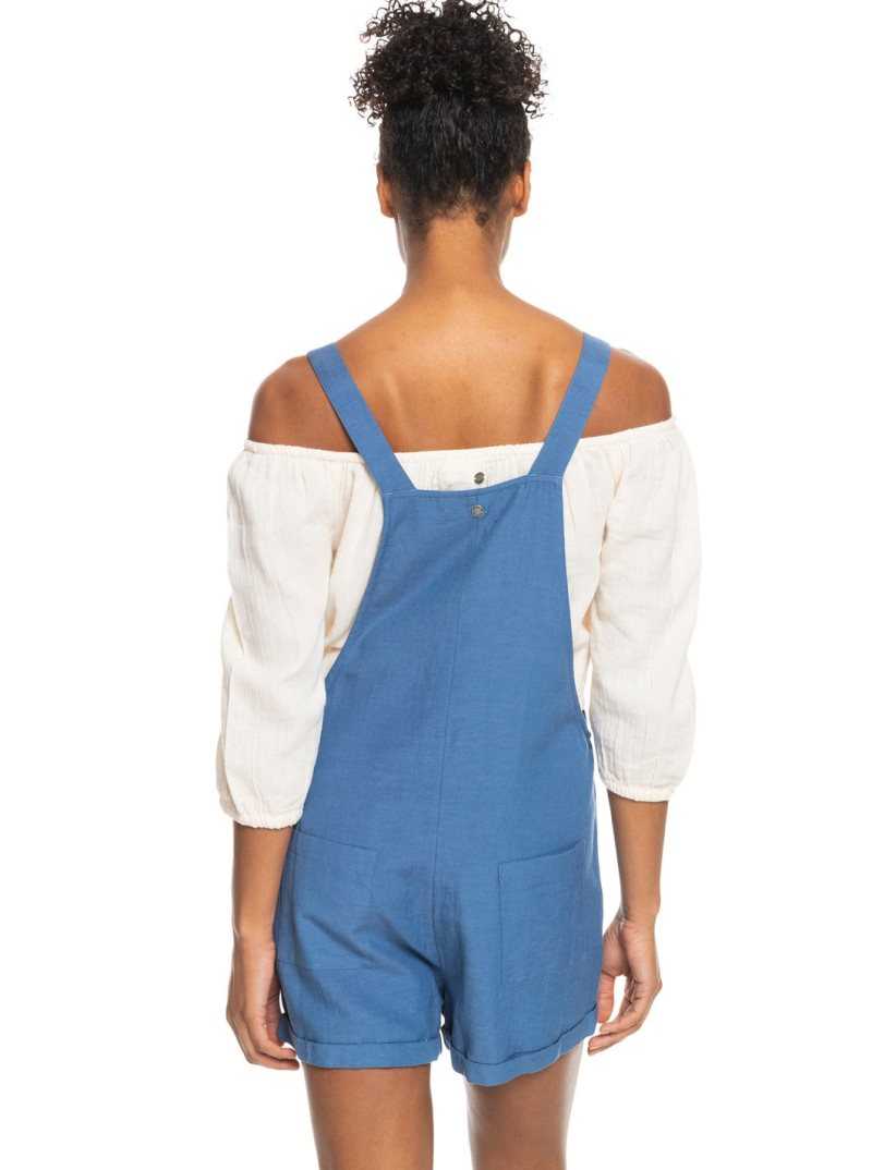 Bijou Blue Roxy Back To Goodbye Short Overalls | OFSKUZ807