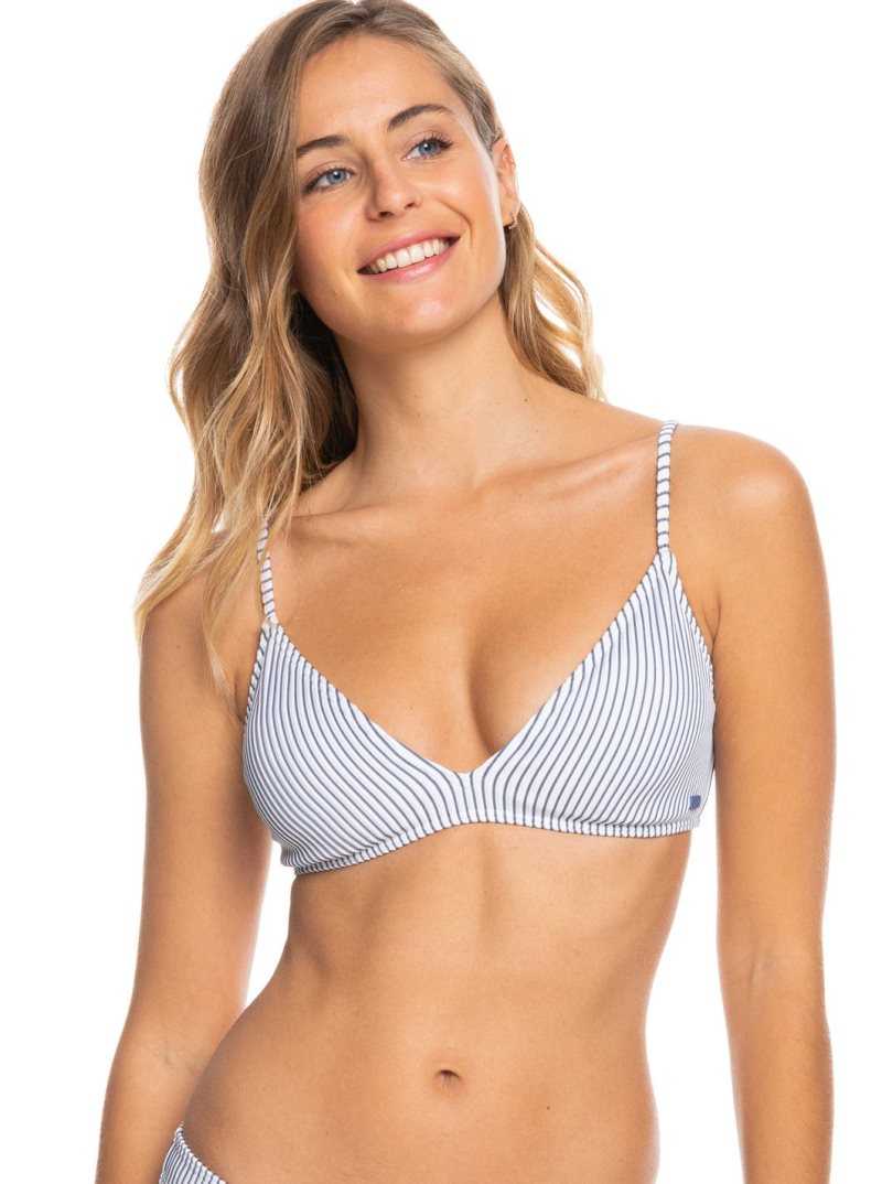 Bijou Blue Roxy Coastal Escape Fixed Triangle Bikini Top | FPLODB758