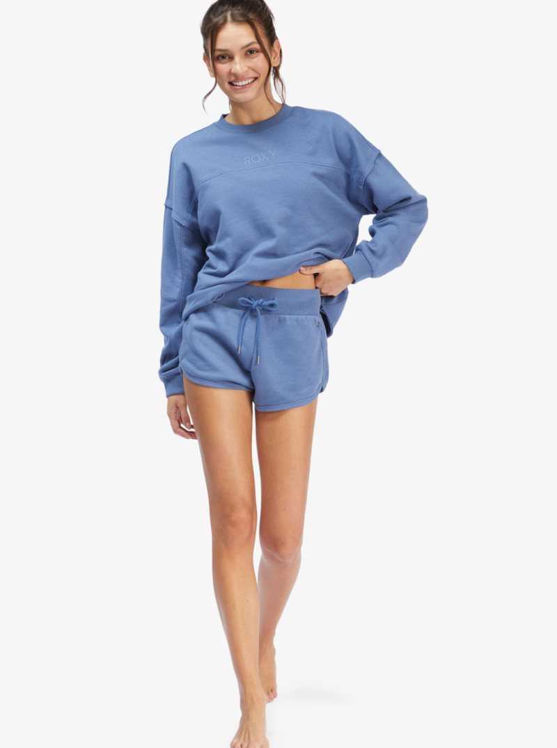 Bijou Blue Roxy Get Going Elastic Waist Shorts | REJQMF704