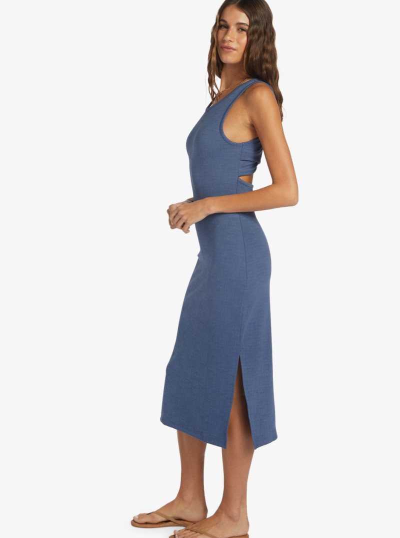 Bijou Blue Roxy Good Keepsake Dress Strappy Midi Dress | NMKWPR647