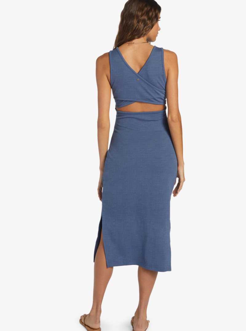 Bijou Blue Roxy Good Keepsake Dress Strappy Midi Dress | NMKWPR647