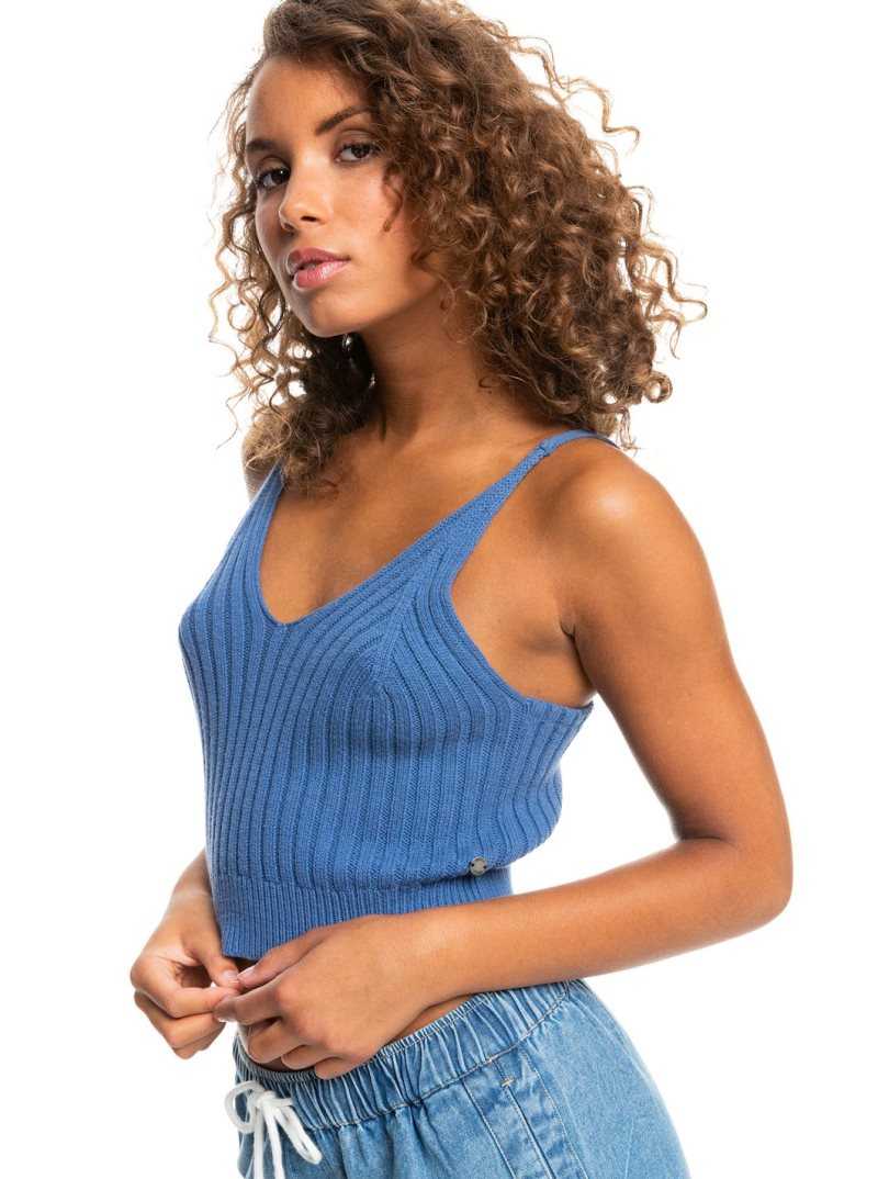 Bijou Blue Roxy Promise Me Strappy Sweater Top | FSHODP073