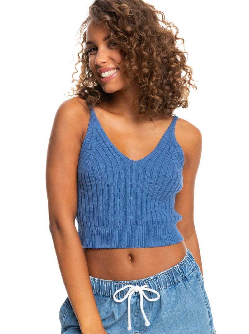 Bijou Blue Roxy Promise Me Strappy Sweater Top | FSHODP073