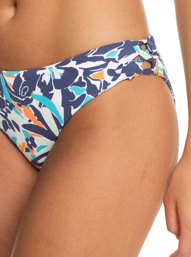 Bijou Blue Tropical Daze Roxy Printed Beach Classics Hipster Bikini Bottoms | JZHKOC591