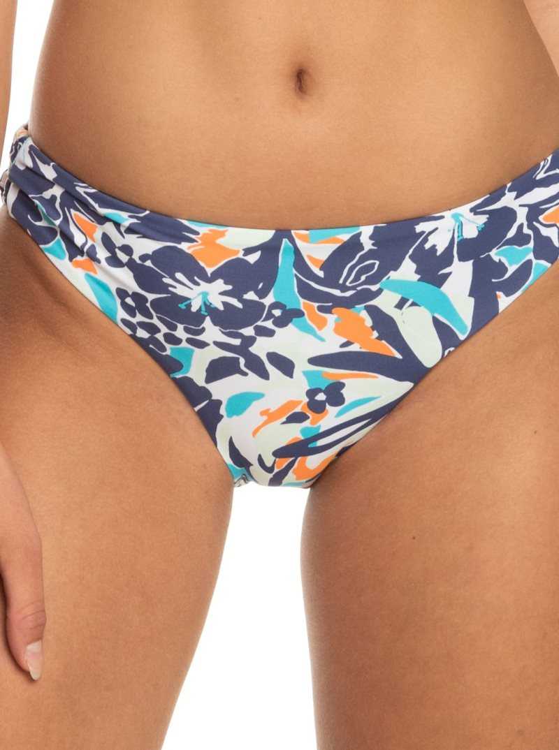 Bijou Blue Tropical Daze Roxy Printed Beach Classics Hipster Bikini Bottoms | JZHKOC591