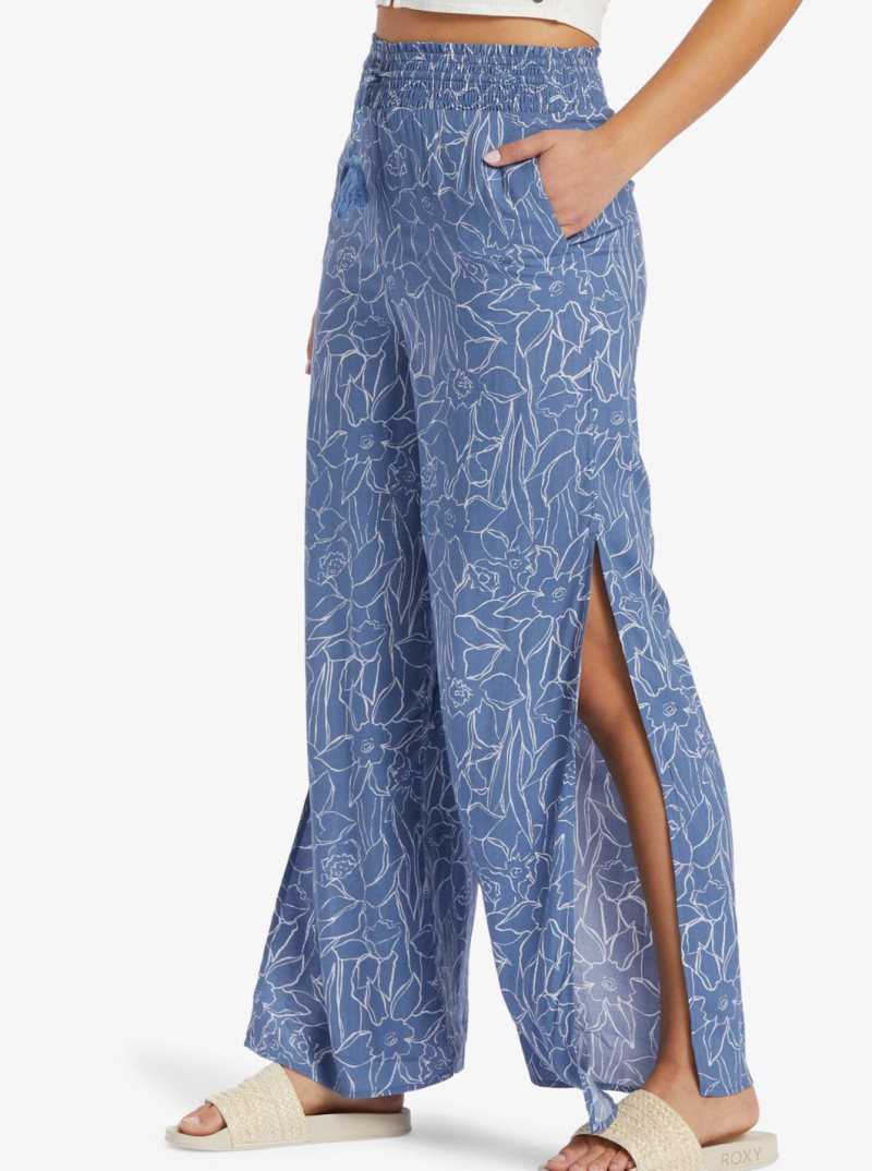 Bijou Bue Linear Floral Roxy Tropical Rhythm Beachy Pants | KXZVRP970