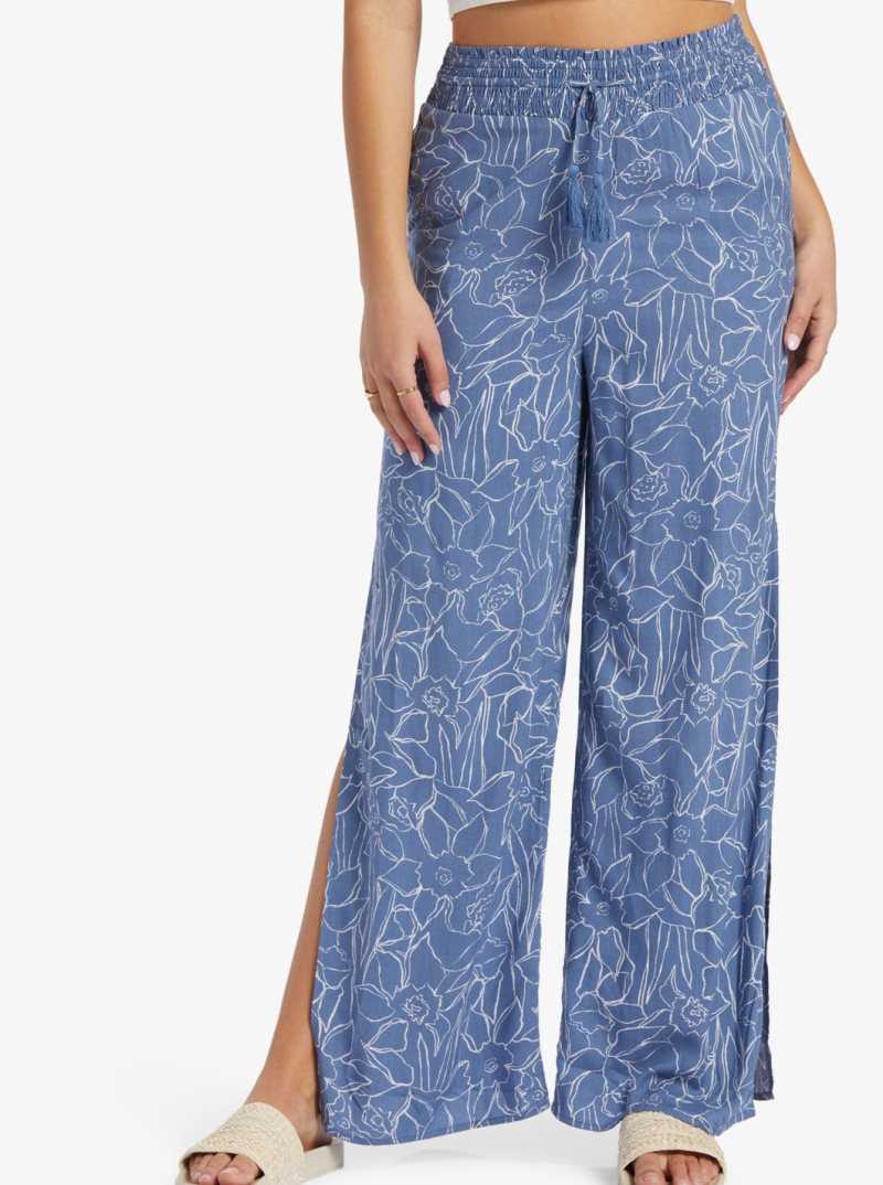 Bijou Bue Linear Floral Roxy Tropical Rhythm Beachy Pants | KXZVRP970