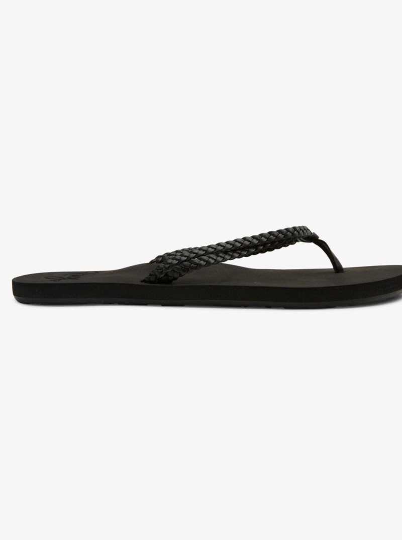 Black 3 Roxy Costas Flip-Flops | IVLQWF053